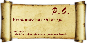 Prodanovics Orsolya névjegykártya